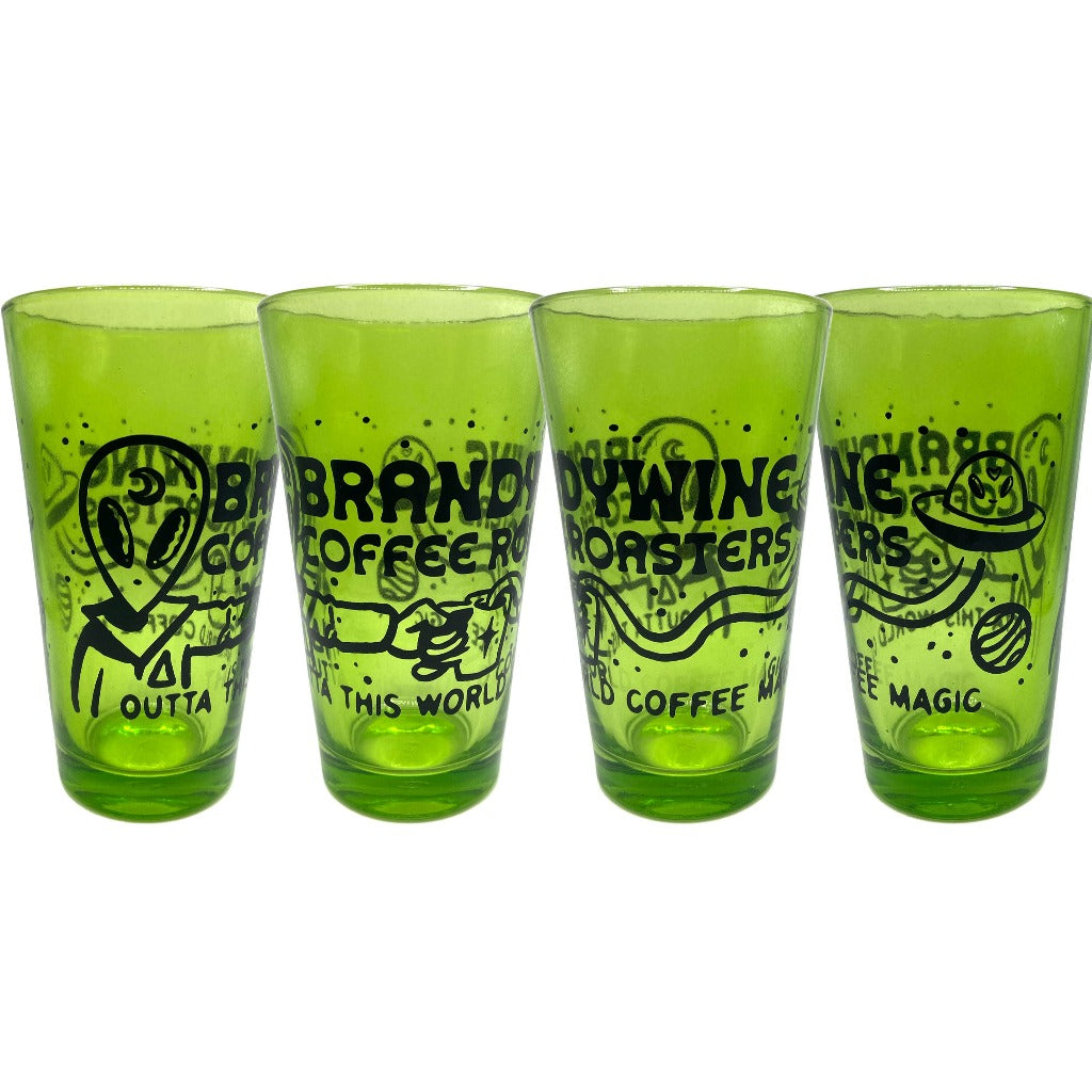 Green Alien Pint Glass