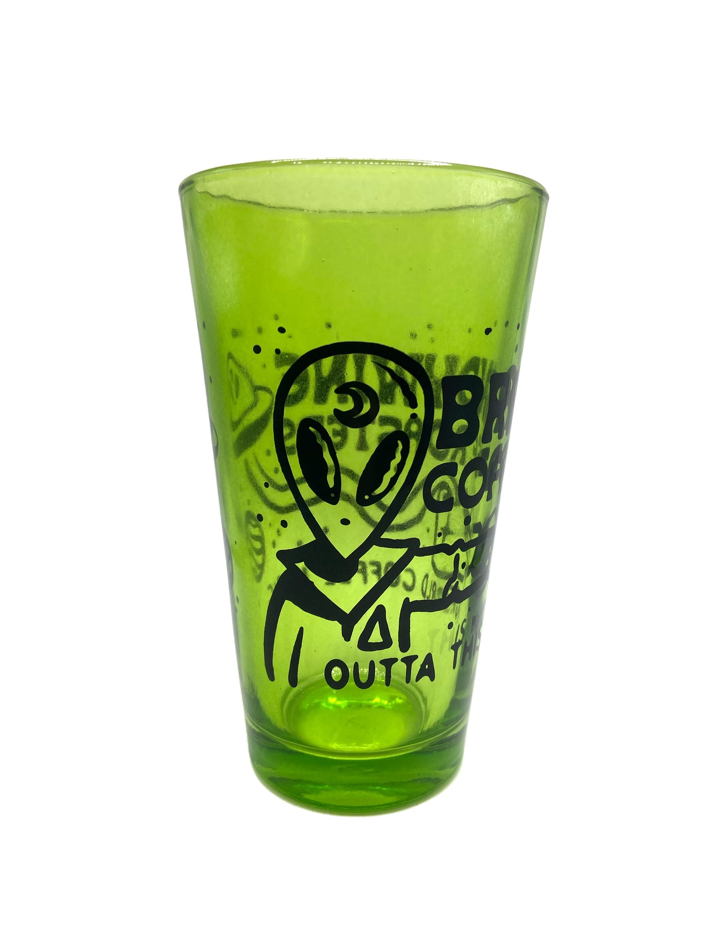 Green Alien Pint Glass